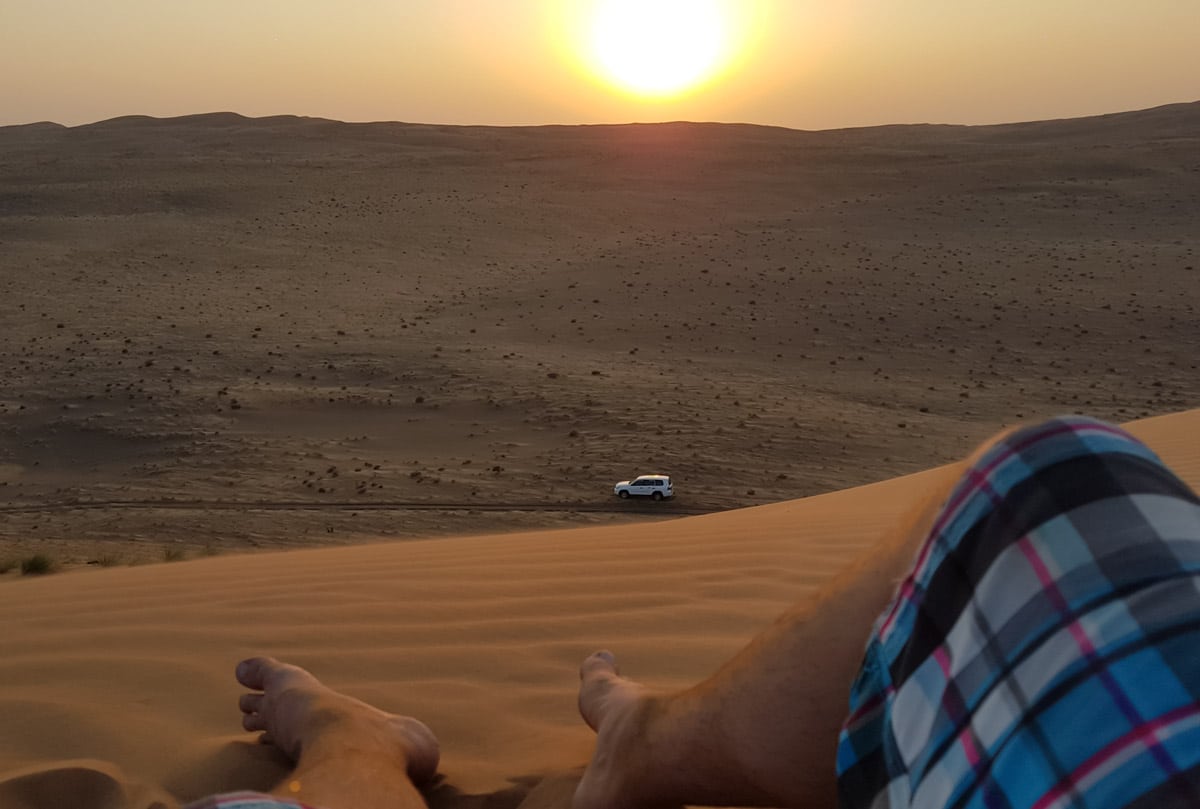 Wild camping in Oman's Wahiba Sands