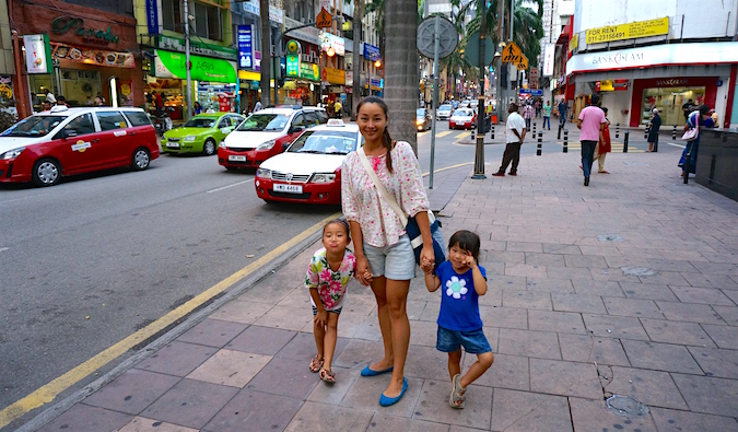 Cliff's family exploring one of many cities on their round-the-world trip