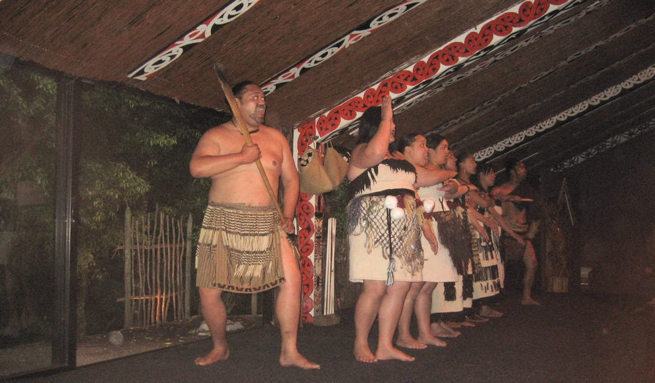 Performers in a Maori cultural show in Rotorua, New Zealand